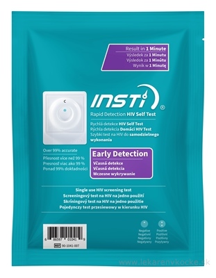 INSTI HIV Self Test domáci test na HIV, rýchla detekcia 1ks