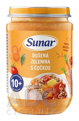 Sunar DUSENÁ ZELENINA SO ŠOŠOVICOU zeleninovo-mäsový príkrm (od ukonč. 10. mesiaca) 1x190 ks