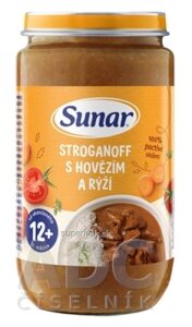 Sunar STROGANOV S HOVÄDZÍM MÄSOM zeleninovo-mäsový príkrm (od ukonč. 12. mesiaca) 1x235 g