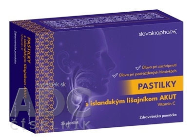 Slovakiapharm Pastilky s islandským lišajníkom AKUT, vitamín C 1x36 ks