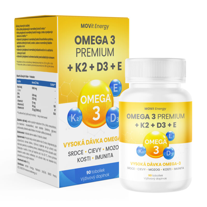 MOVit Omega 3 + K2 + D3 + E PREMIUM  1x90 ks
